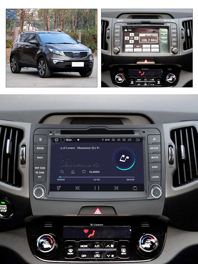 Discount MEKEDE 7" 4G RAM 64G ROM Android 9.0 AV Output CAR DVD PLAYER For KIA sportage GPS screen navigation stereo radio receiver 6