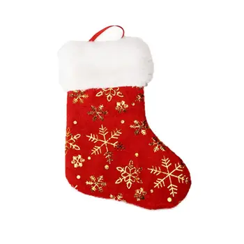 

12pcs 7inch Christmas Stockings Candy Gift Bag Snowflake Socks Hanging Xmas Tree 67JB