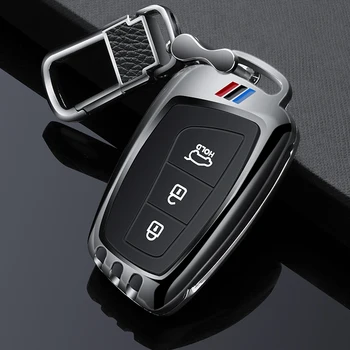 

Zinc Car Key Fob Cover Case For Hyundai Grand Santa Fe IX45 2013 2014 2015 2016 Genesis Equus Azera Soloaris ix35 Accent Elantra