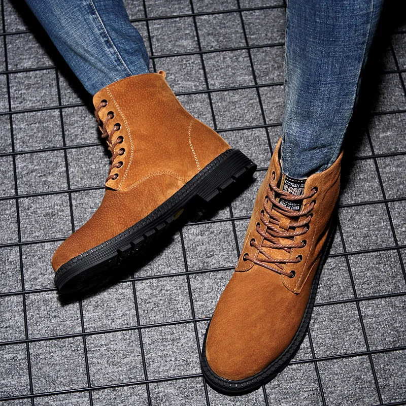 Зимние ботильоны мужские зимние ботинки из натуральной кожи большой размер 37-47, уличная теплая зимняя обувь для мужчин, противоскользящие Сапоги на холодную погоду