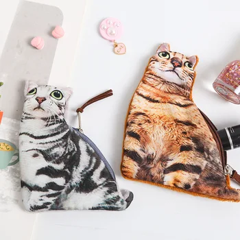 

Cute Simulation Cat Cartoon Mini Purse Hand-held Zero Wallet Girl Wallets Bags Slim Zipper Filing Products