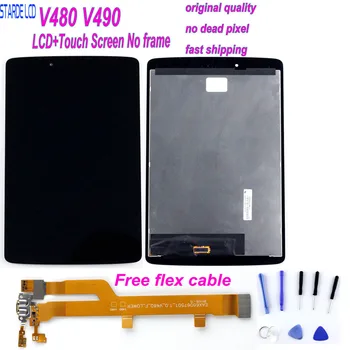 For LG G Pad 8.0 V480 LCD Display Matrix Touch Screen Digitizer Panel Sensor Glass Tablet Assembly V490 Replacement with Flex Ca for lg g pad lg v700 vk700 v700 touch screen digitizer glass replacement free shipping