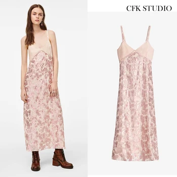 

Za Women Sexy Slipdress Femme Party Pink Party MidiDress