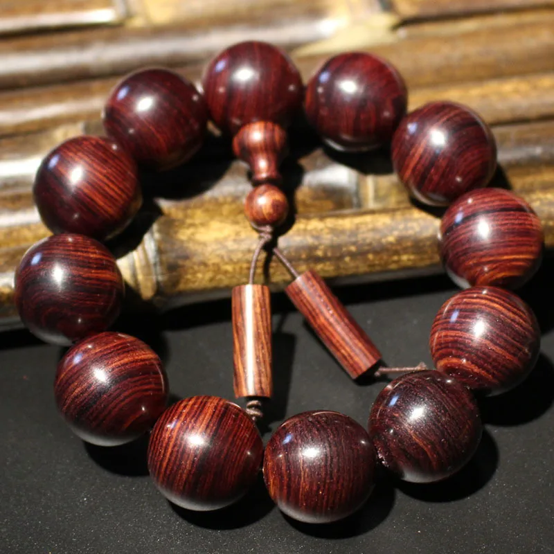 

Purple Flower Pear Bracelets Buddhist Prayer Bead Logs Material Big Leaf Huanghauli Wood like Purple Avocado Wood Crafts Elder L