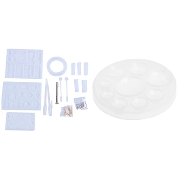 

1Pcs Round Silicone Mold Diy Jewelry Pendant Mould & 62 Pcs Diy Bracelet Pendant Jewelry Casting Molds Set