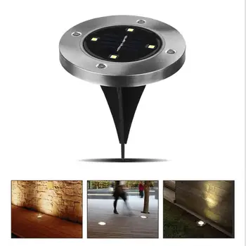 

Solar Ground Light 4 LED / 8 LEDs Solar Powered IP65 Waterproof Ground Lamp For Outdoor Fence Garden Decoration