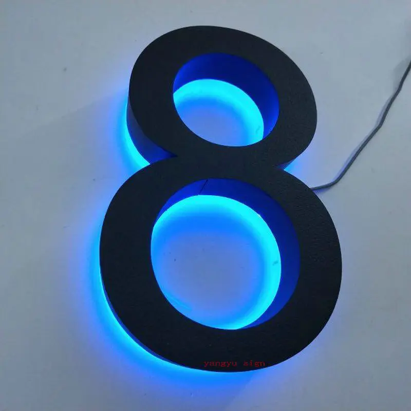 letter lights Custom 3d stainless steel backlit led channel house number | Обустройство дома