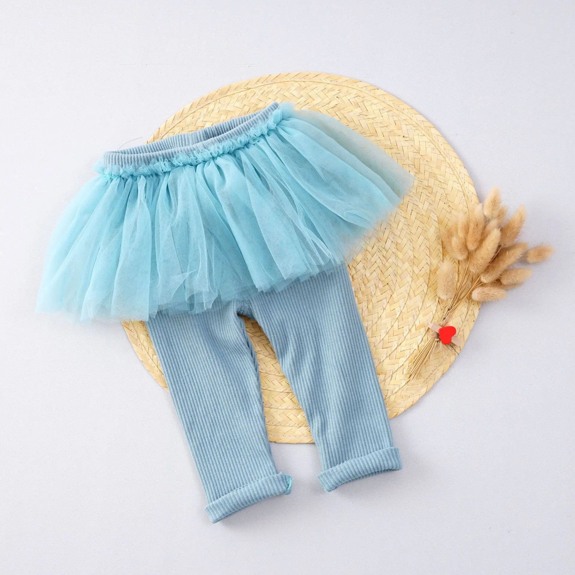 Штаны для девочек коллекция года, осенне-зимние штаны для девочек, яркие цвета, многослойные, сетчатые, хлопковые, эластичные, обтягивающие, полосатые, газовые штаны для девочек - Цвет: Синий