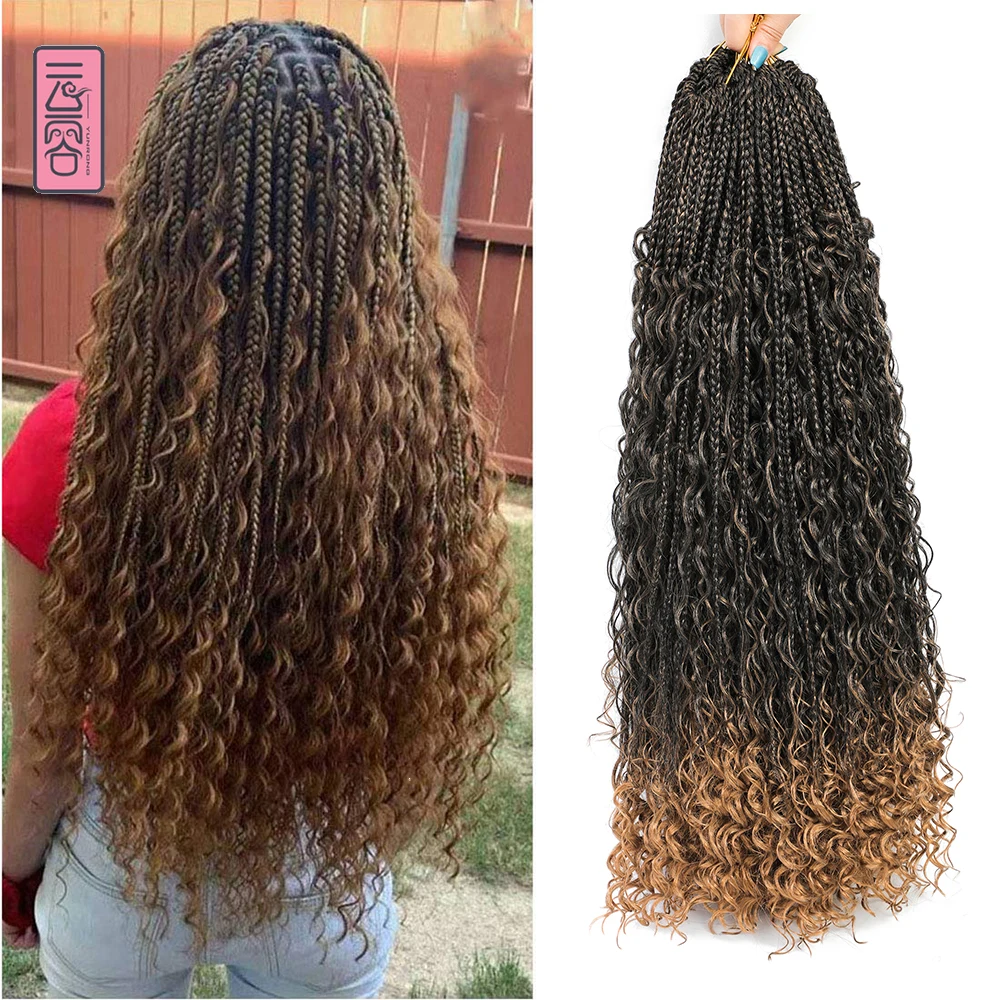 

YunRong река искусственные локоны в стиле Crochet волос Синтетические косички для черный Для женщин высокое Температура волокна