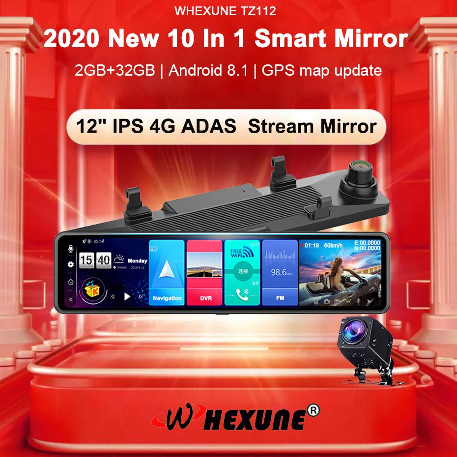 WHEXUNE 2020 в виде бабочек новинка 12 &quotIPS 4G с разрешением Full HD 1080P Автомобильная