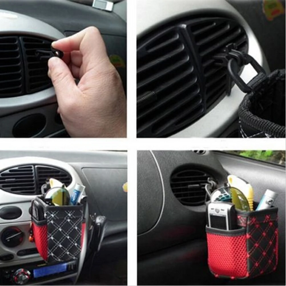 New Practical Auto Car Air Outlet Mobile Phone Pocket Storage Box Bag Drink Hanging Holder