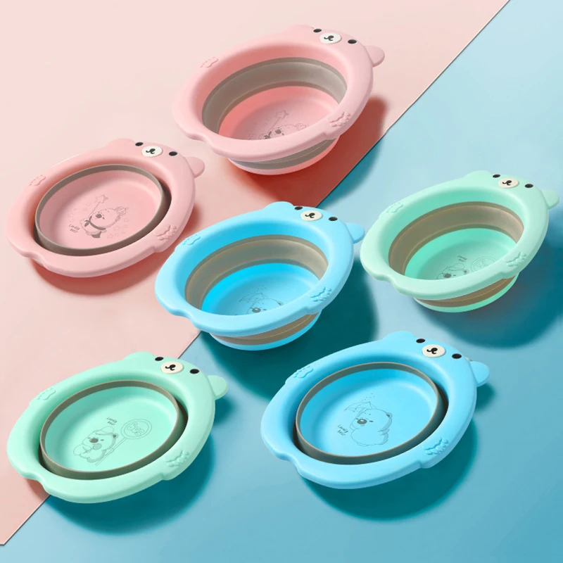 Baby Wash Basin Foldable Plastic Nursing Newborn Portable toddler health travel cartoon Pots wash basin Nursery