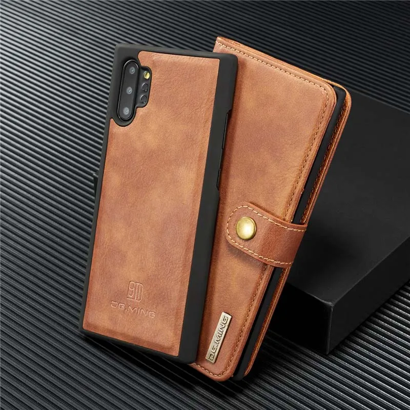 

DG. MING Luxury Leather Wallet Case Flip Magnetic Cover For Samsung Galaxy Note10 Note10plus 2 in1 Detachable Phone Case KS0321