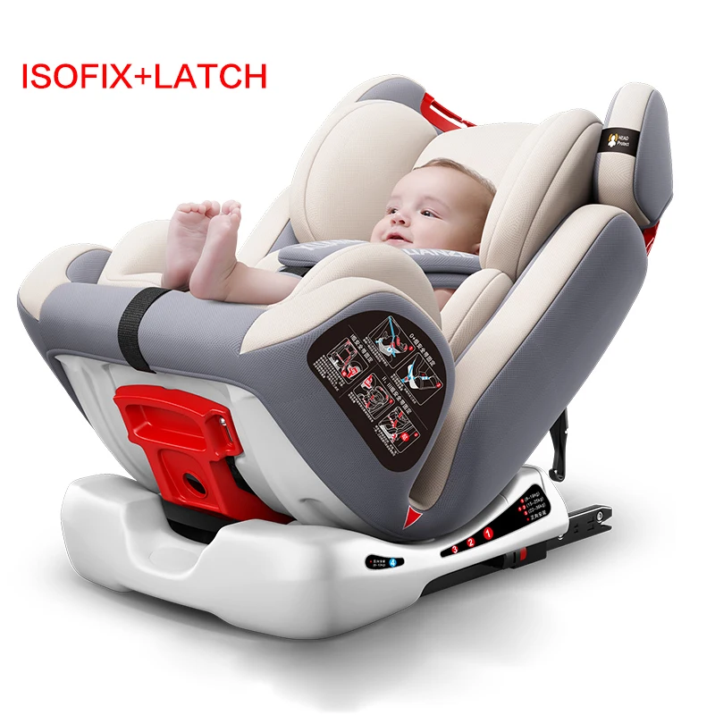 ISOFIX Child Car Safety Seat Reclining Car Portable Seat 0 12 Years Old can Adjustable Two way