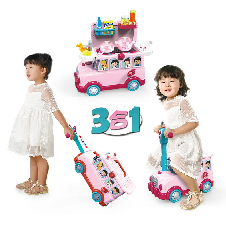  Children Play House Toys Model Kitchen Set Model Mini Kitchen Toy Multi-functional Storage School B - 4000267164681