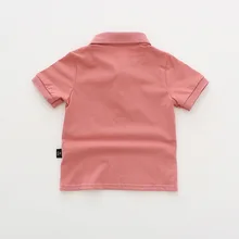 Летняя Детская рубашка поло детская куртка с вышитым сердцем футболка с короткими рукавами и отложным воротником для мальчиков корейский стиль