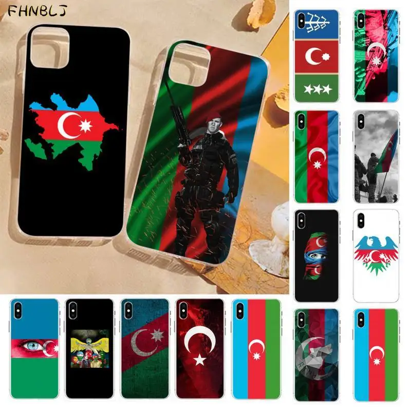 Чехол FHNBLJ с флагом azerjan buta черный мягкий чехол для телефона iPhone 8 7 6 6S Plus X 5S SE 2020 XR 11