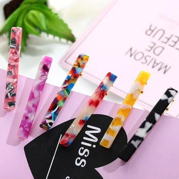 

New Fashion Women Girls Vintage Resin Acetate Hair Pins Clip Leopard Hair Clip Geometric Hairpins Clips Hair Styling Accessories