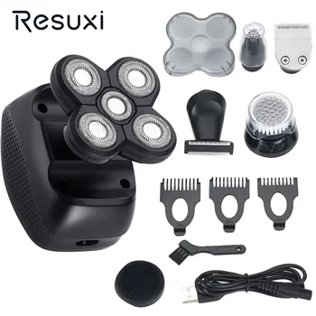 

Rechargeable Electric Shaver Five Floating Heads Razors Hair Clipper Nose Ear Hair Trimmer Men Facial Cleaning Brush