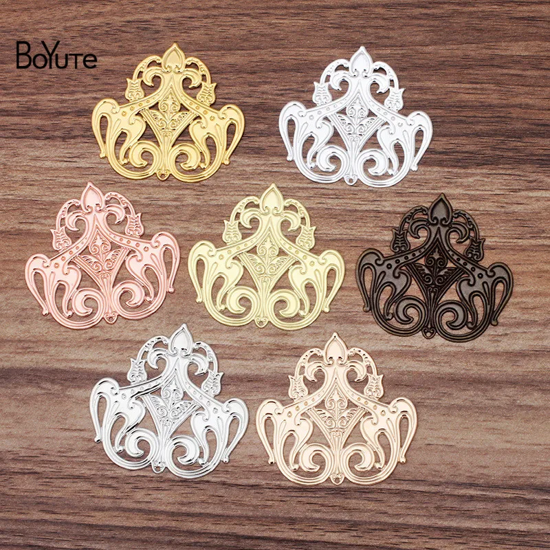 BoYuTe (30 Pieces/Lot) 44*48MM Filigree European Charms Wholesale Brass Material DIY Jewelry