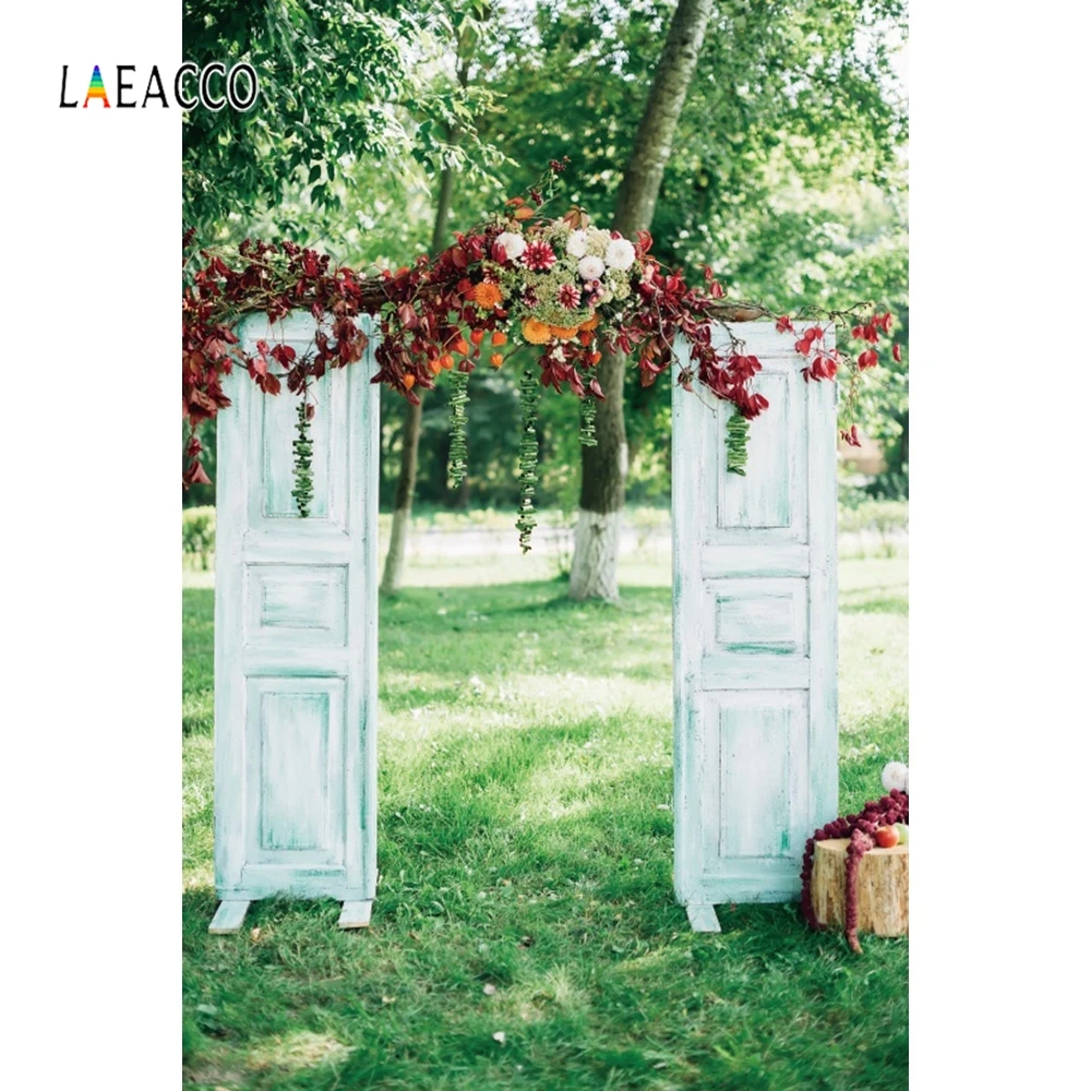 Laeacco Свадебный Фотофон для фотосъемки с изображением двери цветочной листвы