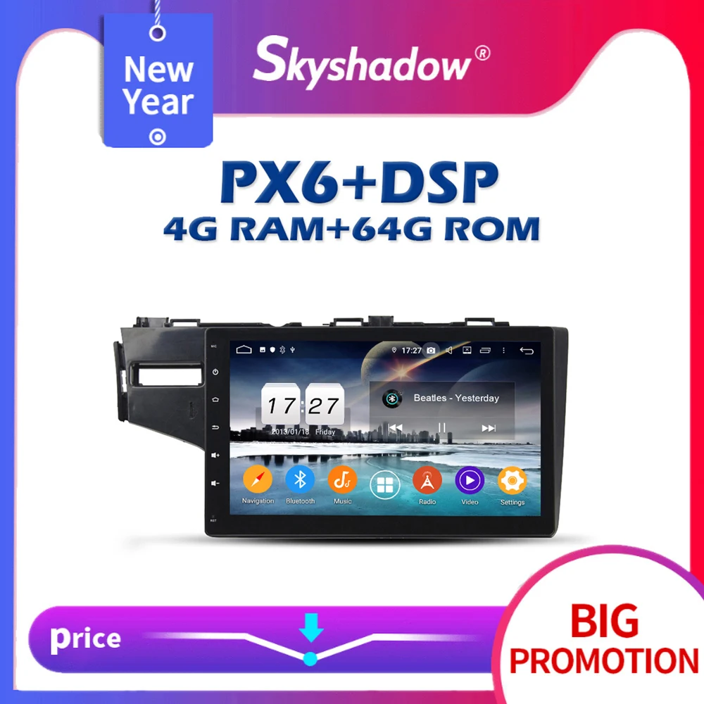PX6 DSP Android 10 0 + 4 Гб ОЗУ 64 IPS автомобильный dvd плеер RDS радио GPS карта wifi Bluetooth 5 для Honda FIT