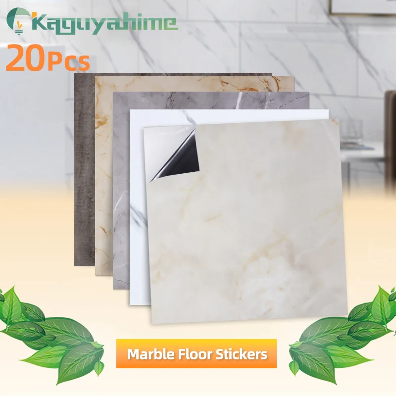 Kaguyahime 20/pcs Stickers Self-adhesive Wall 30*30cm of PVC Imitation Marble Floor Waterproof Bathroom Decals | Дом и сад