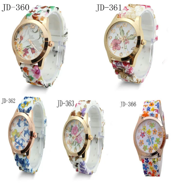 

Hot Selling Color Printing Watch Blue And White Porcelain Colour Printing Flower Watch 2014 Ladies' Watch