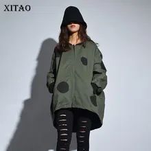 [XITAO] Европа Новое поступление осеннее повседневное женское пальто в горошек со стоячим воротником Женская свободная куртка с длинным рукавом LJT3848