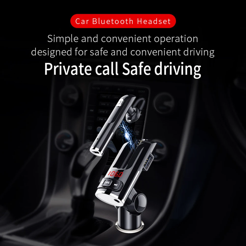 

NEW FM Transmitter Bluetooth Handsfree Car Kit USB Charger with Headset Fast Charging of Wireless Car Bluetooth Headset BC50 67