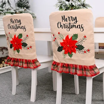 

Christmas Chair Cover Santa Claus Kitchen Table Xmas Chair Covers Christmas Holiday Home restaurant party kitchen Decoration