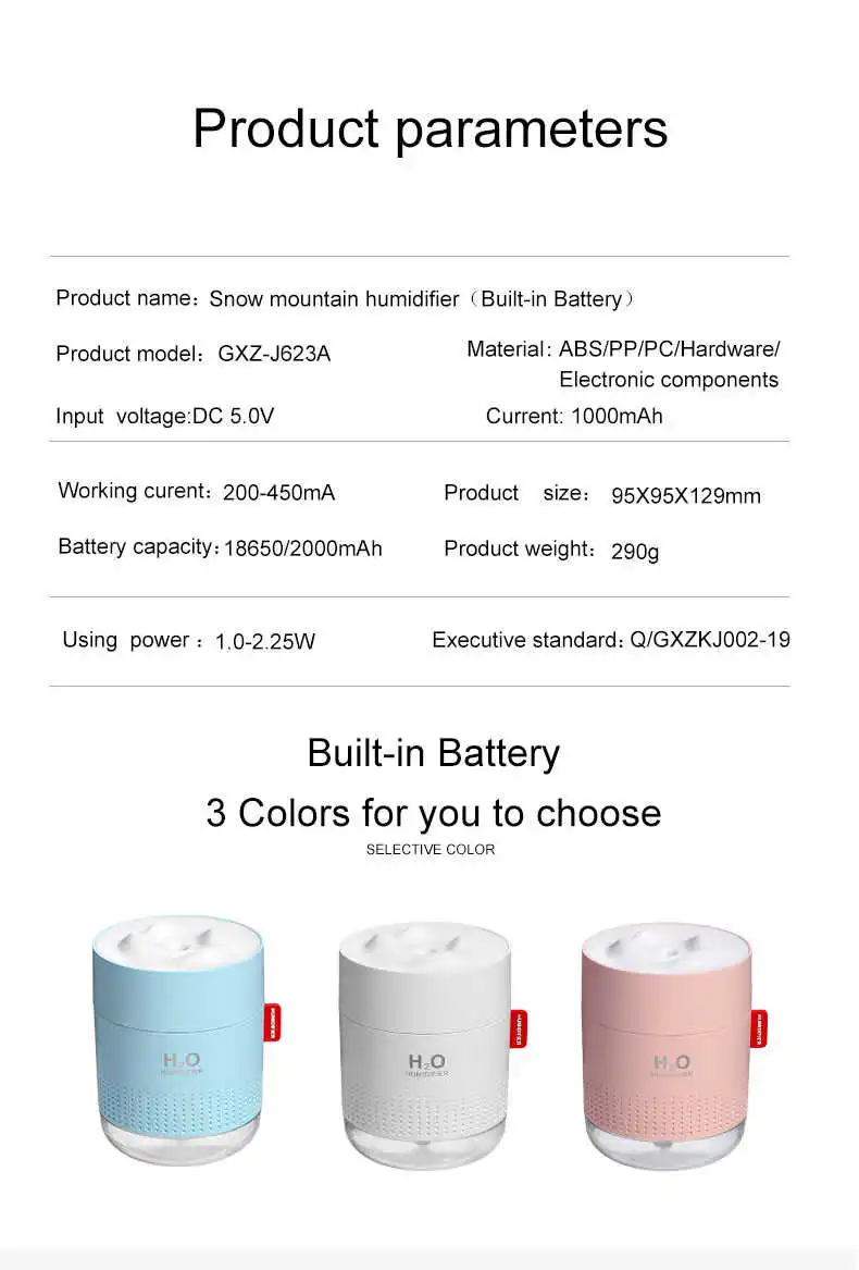 2000mAh Wireless Humidifier Romantic Aromatherapy Humidificador USB Aroma Diffuser Warm Night Lamp Mist Maker Fogger For Bedroom