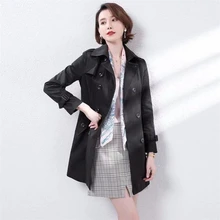 

Women's Autumn Coat Ladies 2021 Quality Slim Spring and Autumn Coats Woman Winter Commute Windbreaker New Style Trench Coat Long