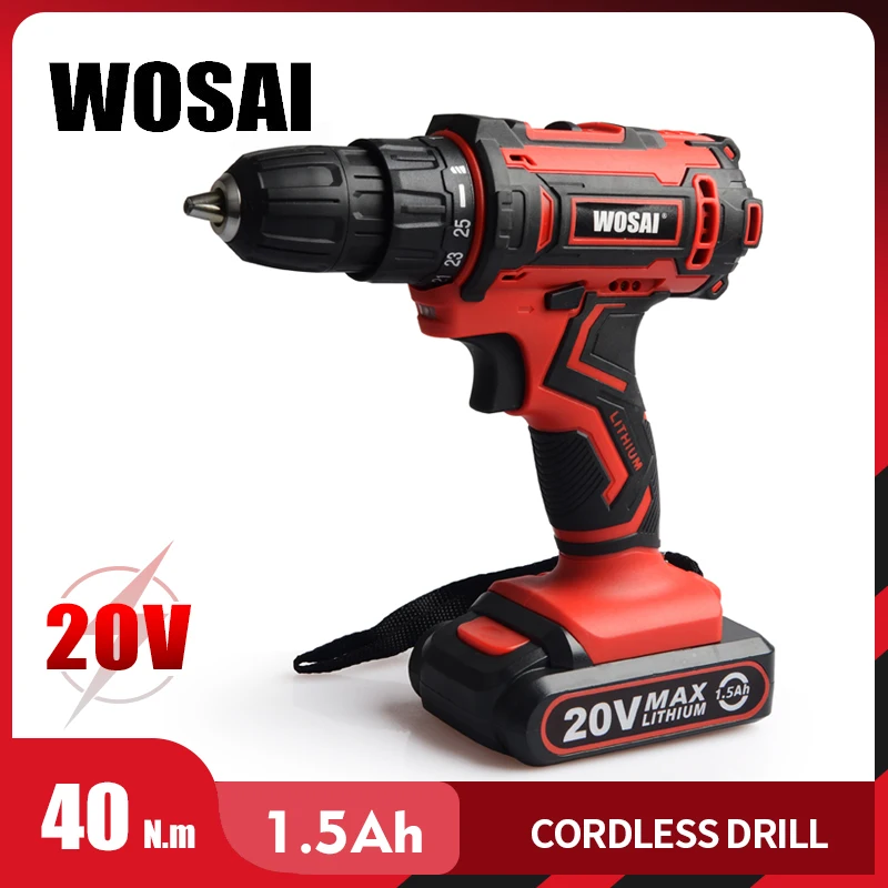 WOSAI Новый 20V Аккумуляторная дрель электрическая отвертка Мини Беспроводной Мощность драйвер постоянного тока литий-ионный Батарея 3/8-дюймо... WOSAI Новый 20V Аккумуляторная дрель электрическая отвертка Мини Беспроводной Мощность драйвер постоянного тока литий-ионный Батарея 3/8-дюймо...