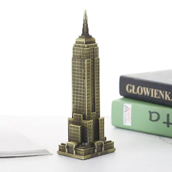 

18cm Zinc Alloy New York Empire State Building Architectural Model Metal Crafts Building Model Children Adult Plating Toy Model