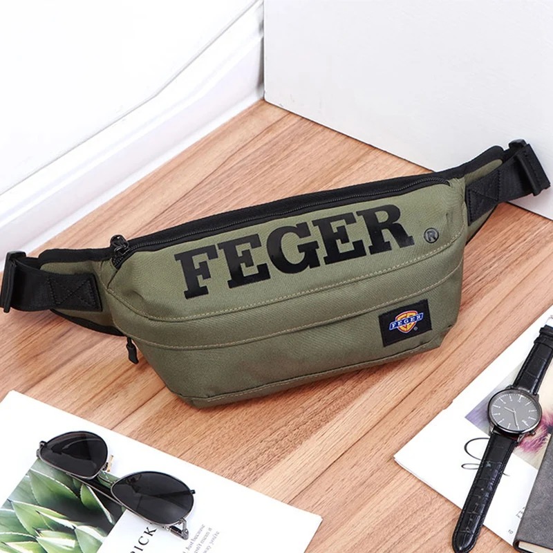 FEGER модная мужская холщовая поясная сумка стильная хип-хоп поясная сумка с буквенным принтом Мужская и женская летняя поясная сумка
