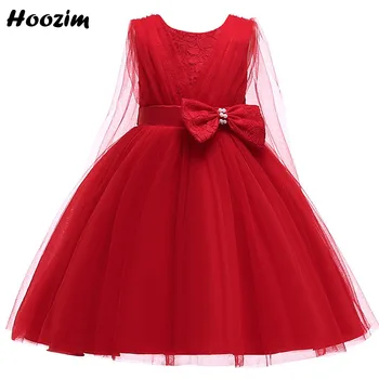 

Red Carpet Pageant Party Dress Girls 3-9 Age Royal Blue Bow Pearl Ruchd Back Long Tulle Puffy Evening And Wedding Dresses Child