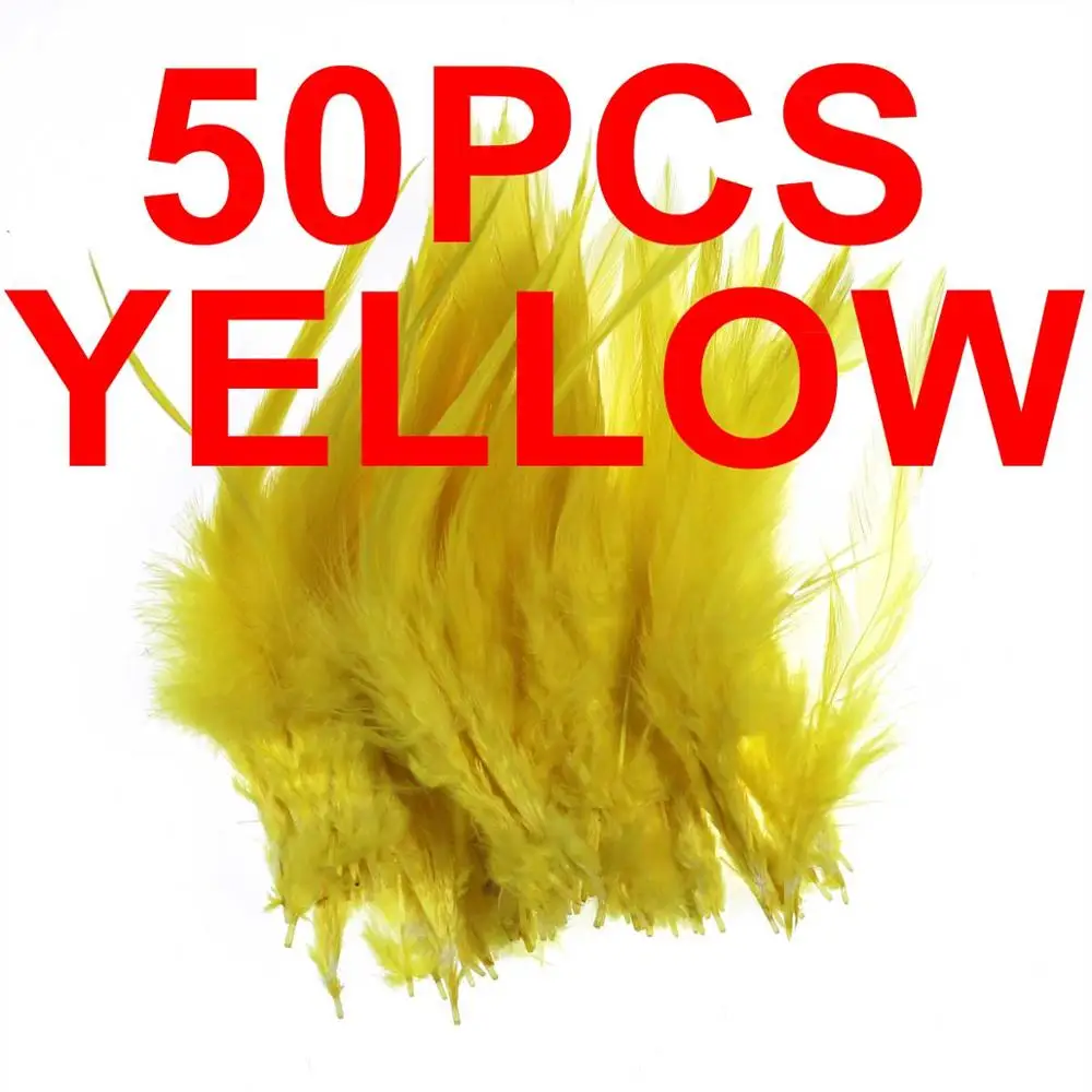 Мушек Плюмаж перо - Цвет: 50pcs yellow