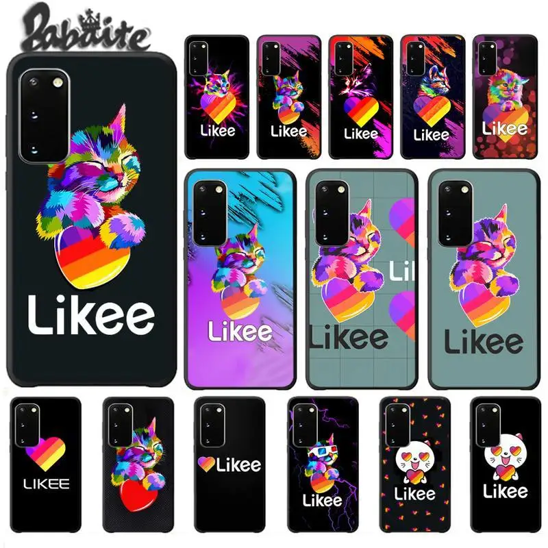 Likee Funny Cat Bear Love Heart Роскошный чехол для телефона Samsung Galaxy S9 S10 S20 Plus Note8 Note9 Note10 A80 |