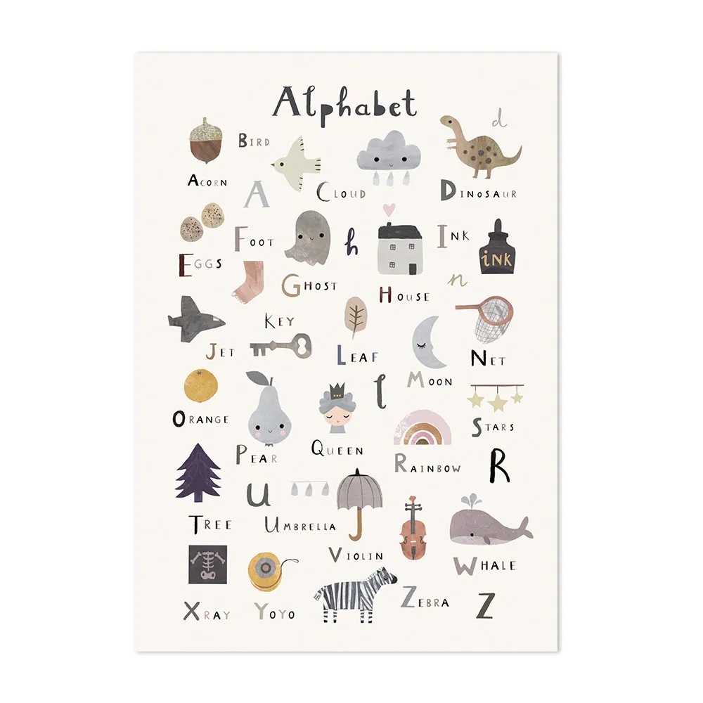 ABC-Animals-Alphabet-Poster-Nursery-Wall-Art-Canvas-Painting-Educational-Preschool-Posters-Wall-Pictures-For-Kids (4)