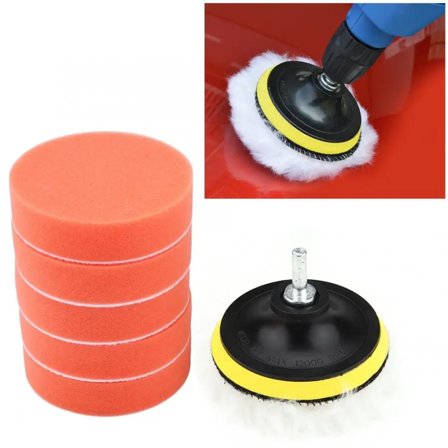 8Pcs 4inch Sponge Buffing Polishing Pad Kit for Car Polisher with