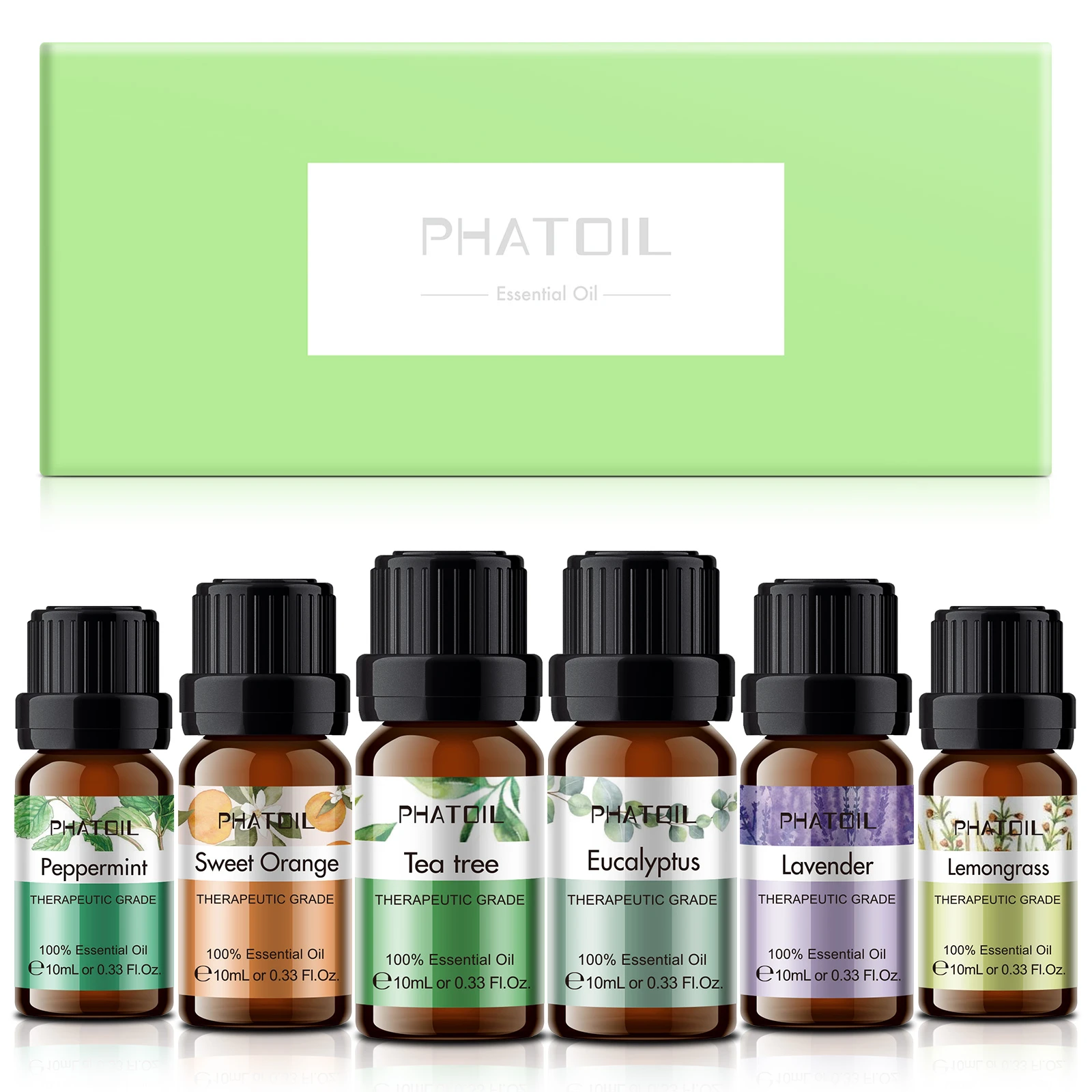 Phatoil 加湿器用エッセンシャルオイルのセット 加湿器用の純粋な植物のギフトボックス ラベンダー ユーカリ ミント ティーツリー マッサージディフューザー アロマ 6個 Essential Oil Aliexpress