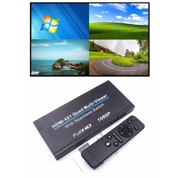 

HDMI 4×1 Quad Multi-Viewer with Seamless Switch for TV PC DVD PS Monitor Full HD 1080P Screen Splitter US EU UK AU JP Version