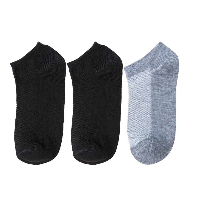 Women's Breathable Cotton Ankle Socks Set - 3 Pairs, Soft & Comfortable, Invisible Solid Colors