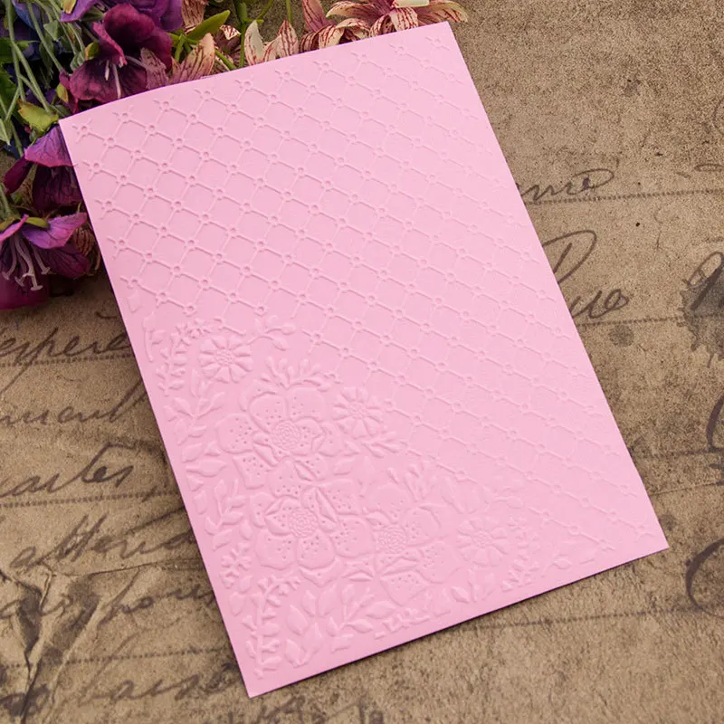 

Flower Lattice Textured Plastic Embossing Folders for card making Template Dies Scrapbooking Paper Craft Supplies embosser DIY