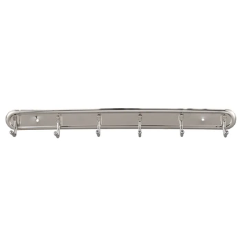 

Bathroom Silver Tone Towel Clothes 6 Hooks Wall Mounted Hanger