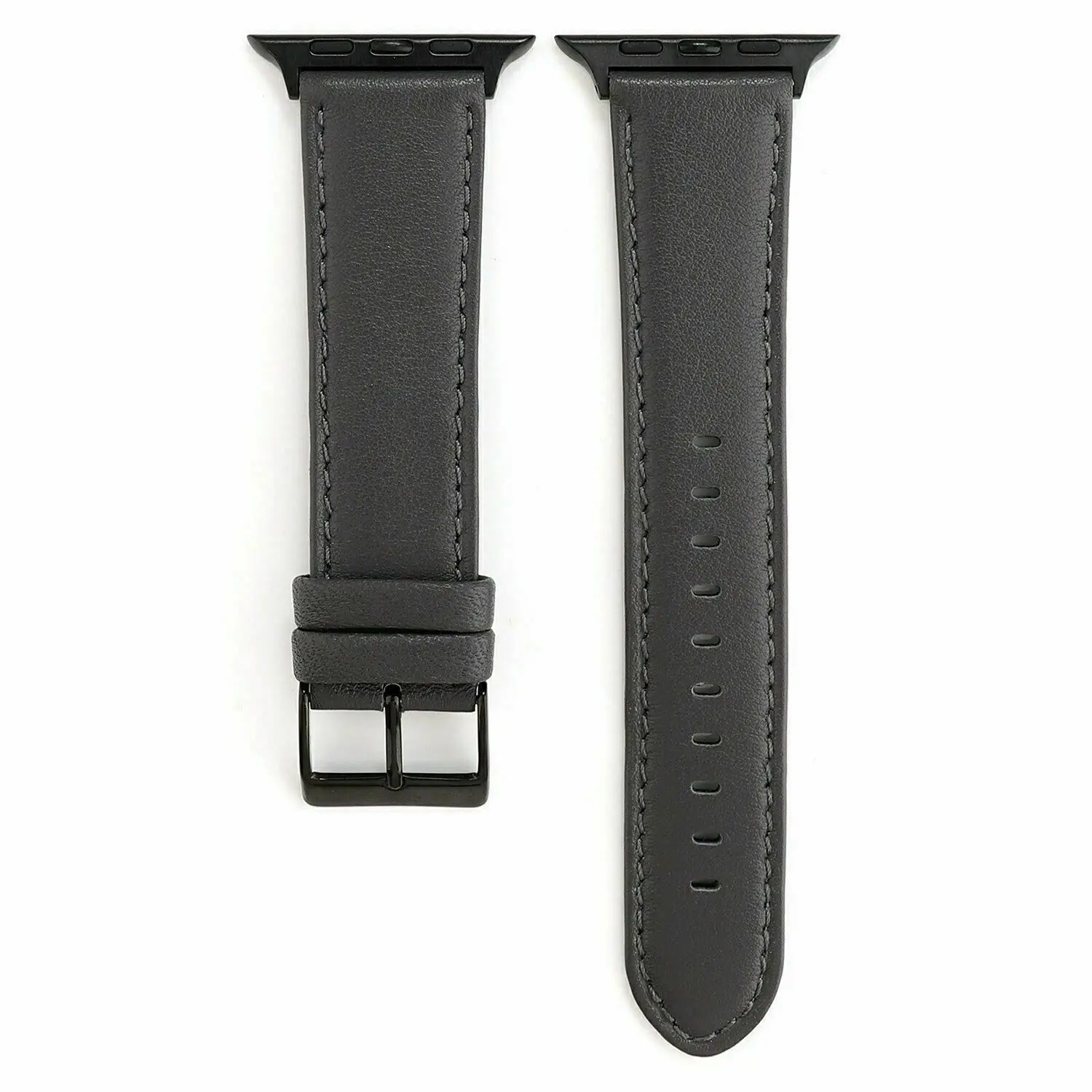 Black Gray Высокое качество Натуральная кожа ремешок для наручных часов Apple Watch, версии 4 5 44 мм 40 мм Напульсники для наручных часов iWatch, пояс, 3/2/1 38 мм 42 мм браслет - Цвет ремешка: Black Gray