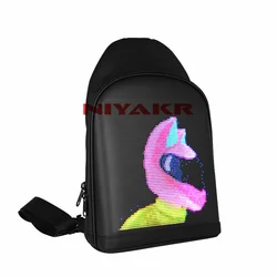 Saco de peito moda unisex impermeável bluetooth led saco de ombro sling sacos logotipo personalizado popular