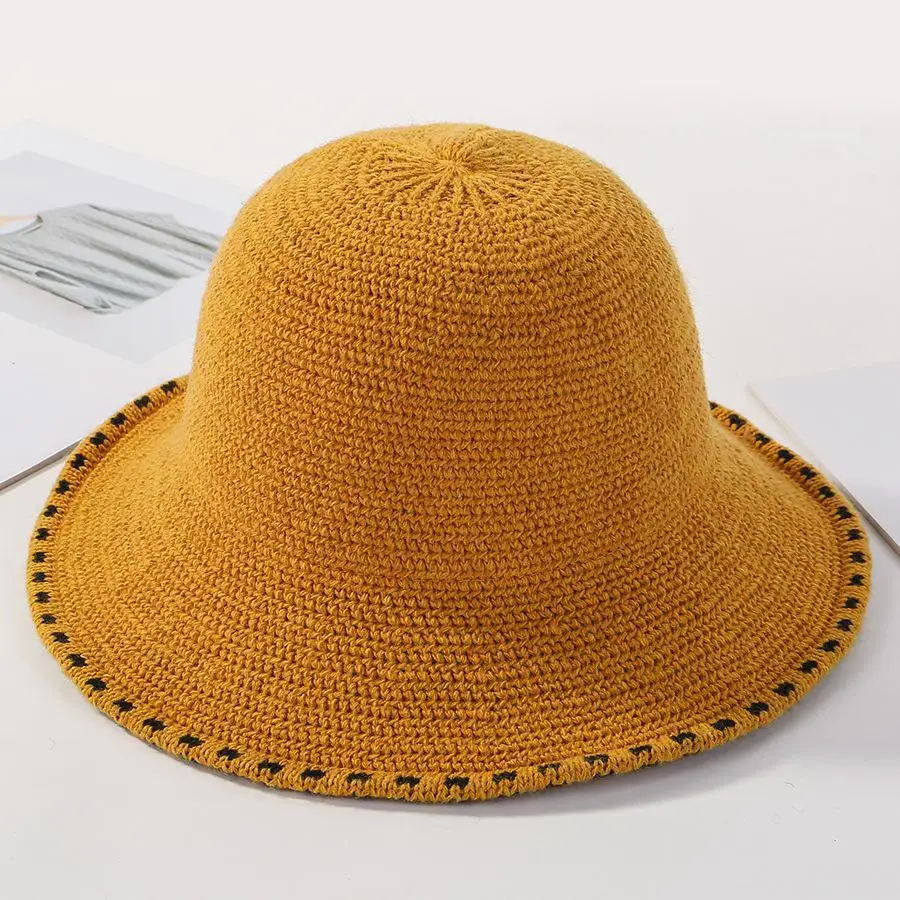 COKK новая зимняя Панамка корейская шляпа рыбака меховая женская шапка желтые горры теплый ветрозащитный модный дизайн - Цвет: Yellow