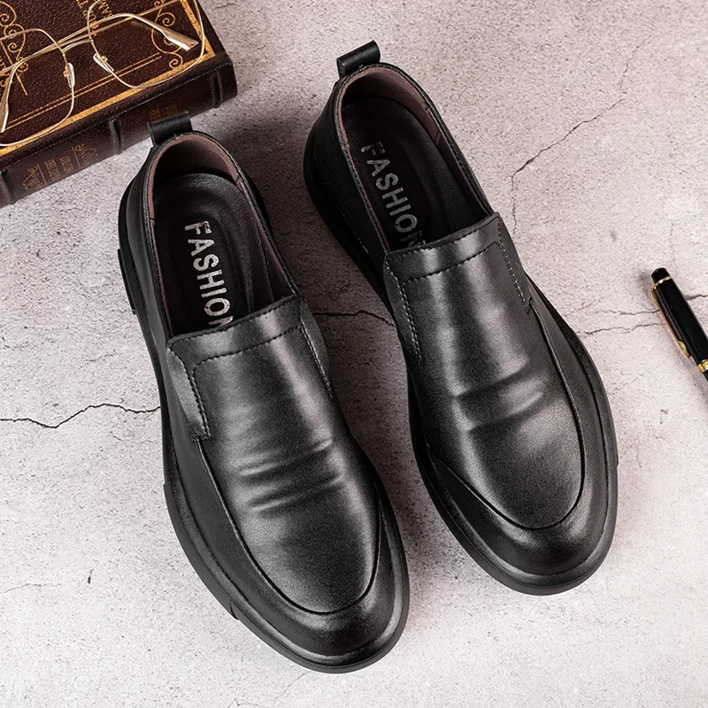 New Men Dress Shoes High Quality Leather Formal Shoes Men Big Size 38-45 Oxford for Fashion Office